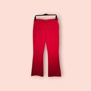 Anine Bing Frankie Pants Red Small Designer High Waist Slim Fit Workwear Pants